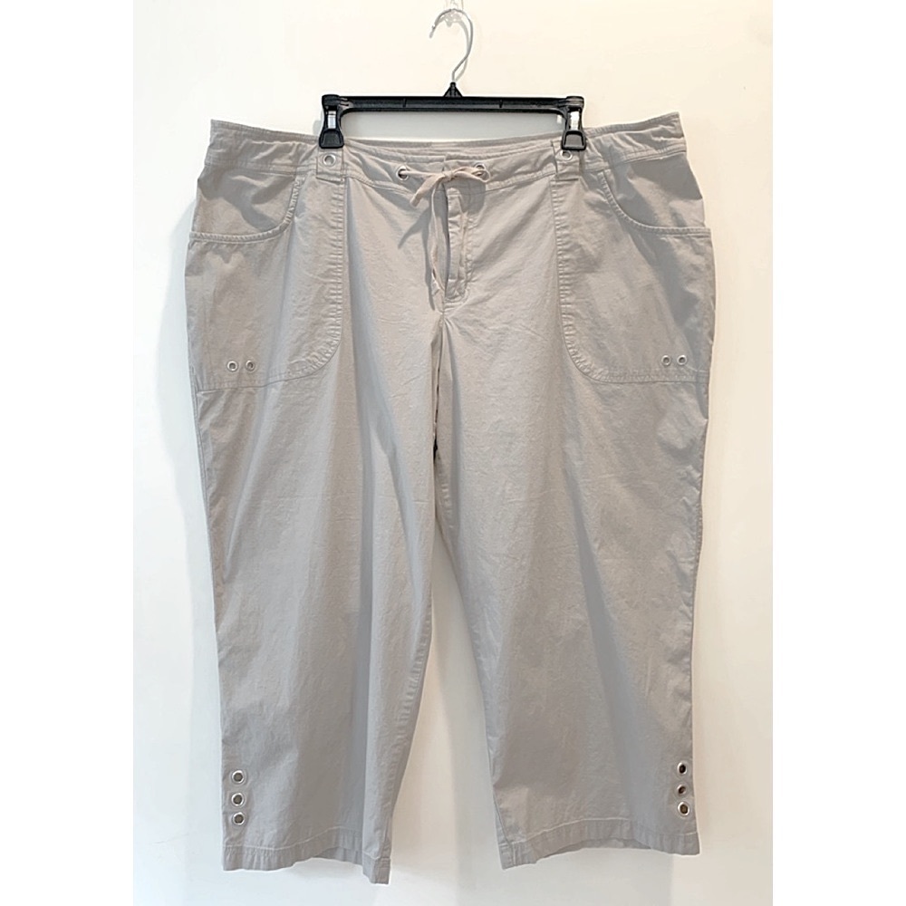 MOSSIMO STRETCH Sz 22W Clay Color Stretch Cargo Style Capri